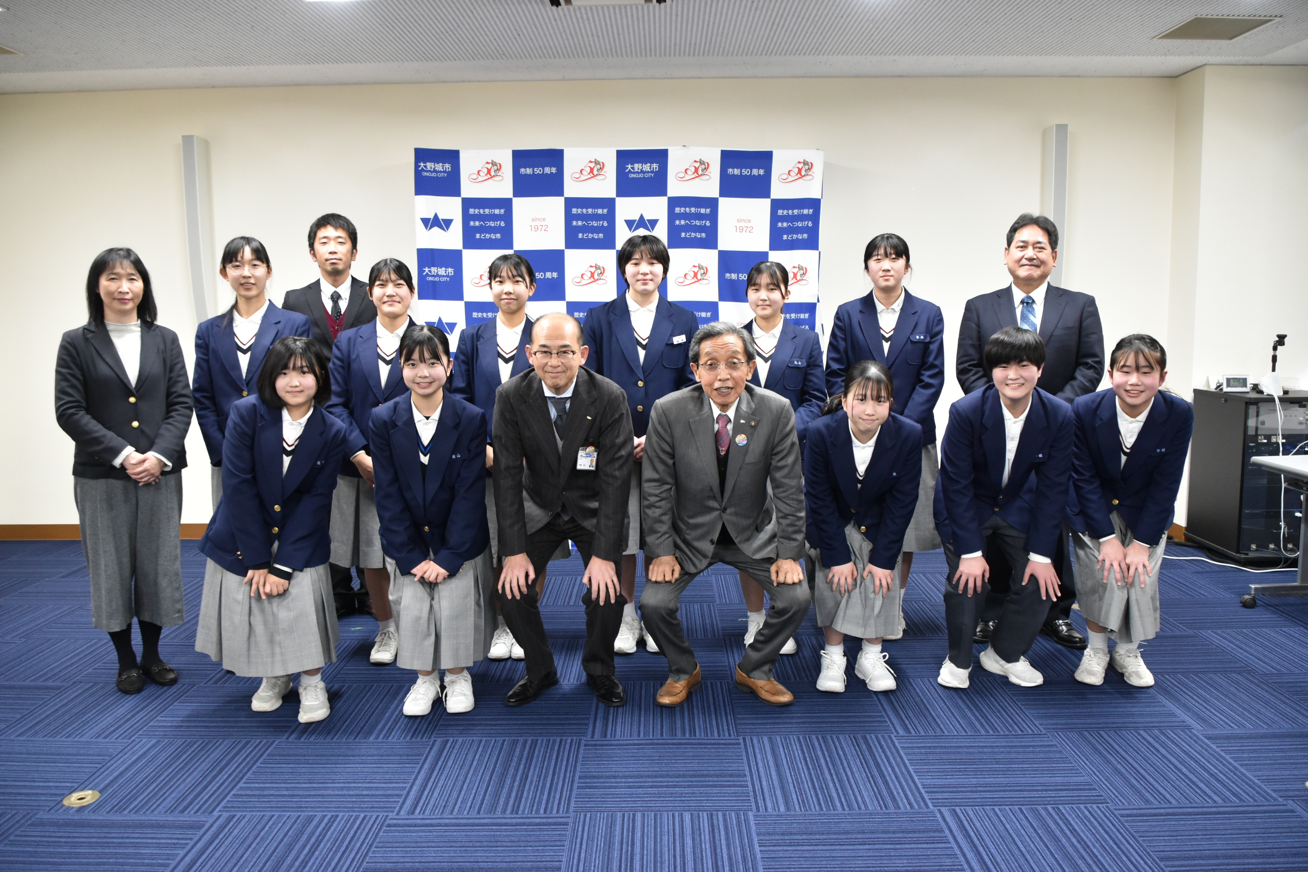 平野中学校吹奏楽部　表敬訪問