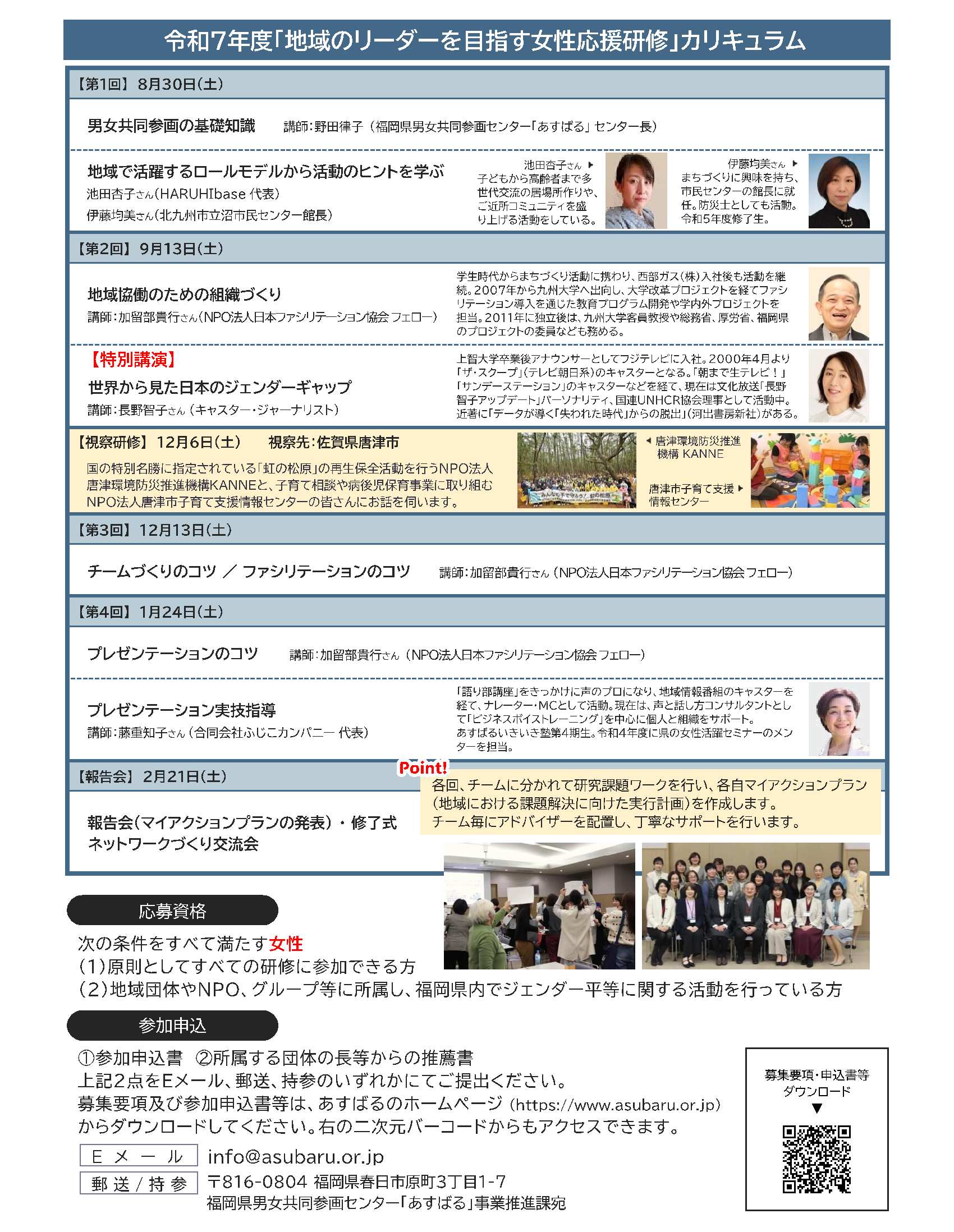 地域のリーダーを目指す女性応援研修チラシ裏