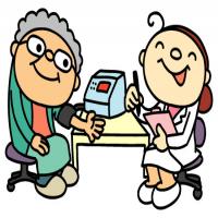 高齢者が健康診査を受診するイラスト