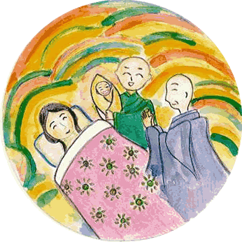鎮西上人の安産祈願イラスト 