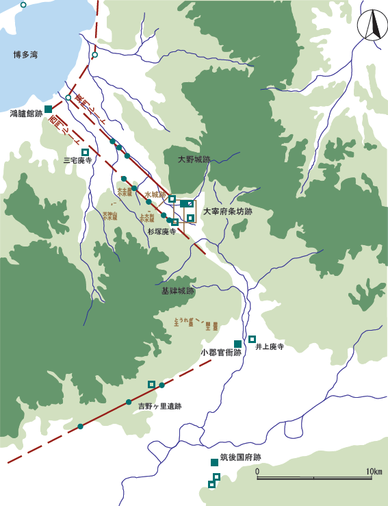 水城跡周辺の古代官道（引用）.png