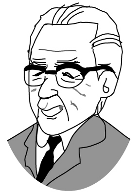 目加田先生の似顔絵イラスト