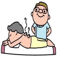 灸で治療するイラスト